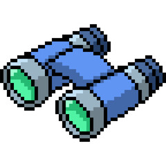 Obraz premium pixel art toy binoculars blue