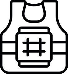 Military vest icon outline vector. Police bullet. Armor protection