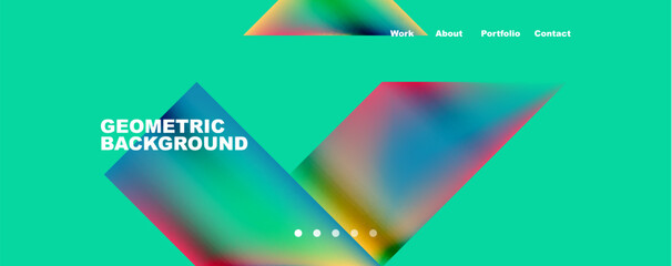 Trendy minimal geometric composition abstract background. Triangle fluid bright colors backdrop. Vector Illustration For Wallpaper, Banner, Background, Card, Book Illustration, landing page