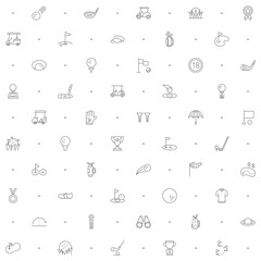 Seamless pattern with golf icon on white background. Included the icons as sport, ball, field, stick, glove, cart, umbrella, flag and design elements And Other Elements.
