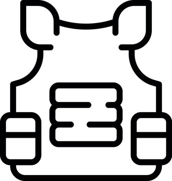 Bulletproof vest protection icon outline vector. Tactical proof. Military jacket