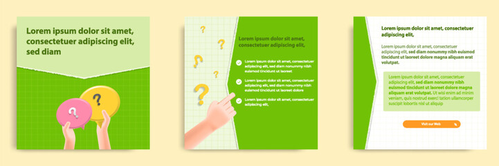 Social media carousel post banner layout for tips, did you know, podcast, motivation, self-development, product, service knowledge template. Torn paper design element and texture