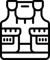 Vest icon outline vector. Police kevlar. Swat security