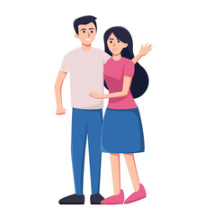 Couple in love isolated