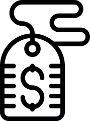 Price tag icon outline vector. Warranty card. Money frame
