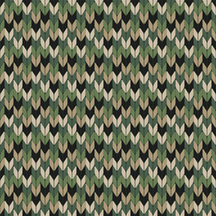 knitted texture of green color, Abstract knitted pattern, Green and black camouflage pattern