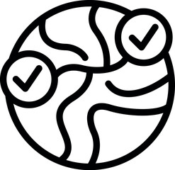 Global warranty card icon outline vector. Certificate letter. Badge tag