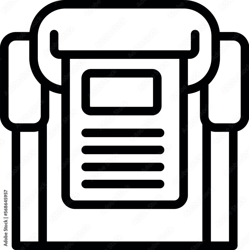 Poster plotter machine icon outline vector. print format. copy data