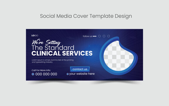 Medical, healthcare, Facebook, cover, photo design, with gradient color template, modern social, media cover design, template for Facebook, ads banner dental, care medical clinic, Medical Facebook