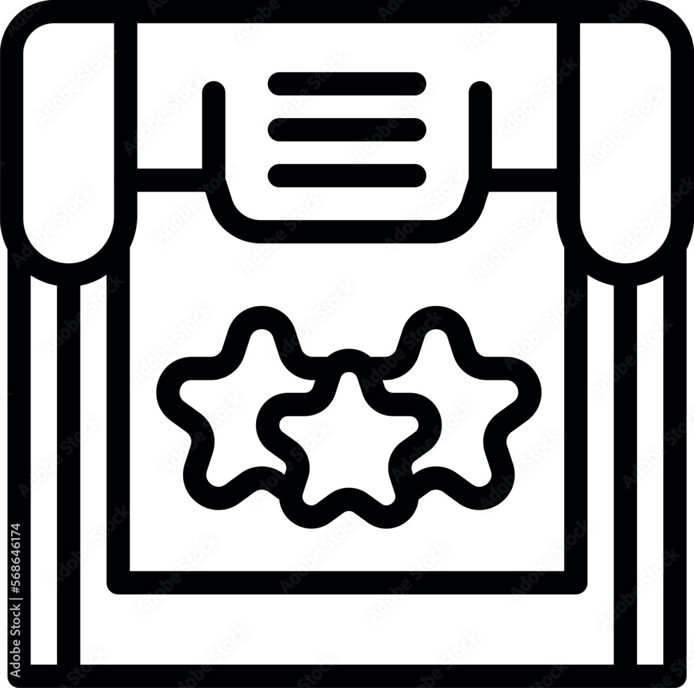 Poster star plotter icon outline vector. printer format. data device