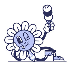 Flower Retro Character