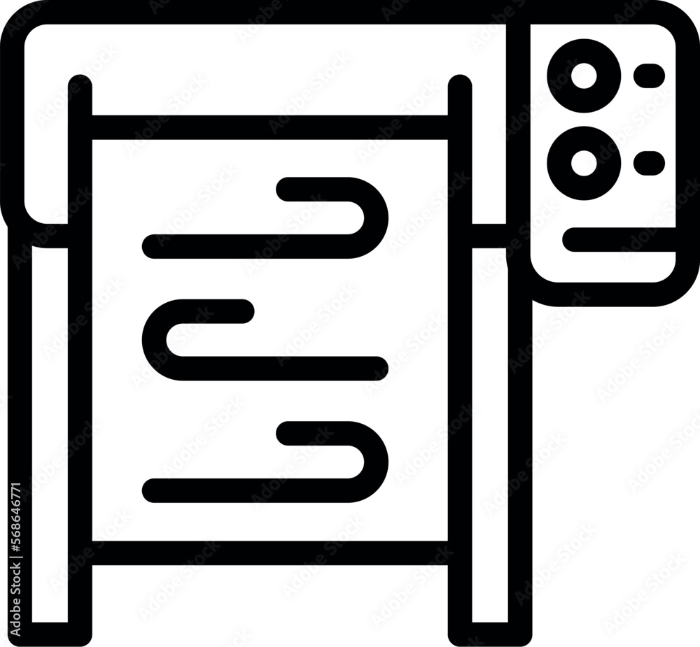 Poster large printing icon outline vector. plotter machine. format copy
