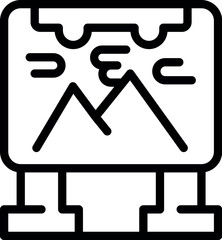 Image banner icon outline vector. Plotter machine. Digital screen