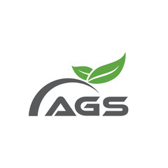 AGS letter nature logo design on white background. AGS creative initials letter leaf logo concept. AGS letter design.