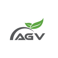 AGV letter nature logo design on white background. AGV creative initials letter leaf logo concept. AGV letter design.