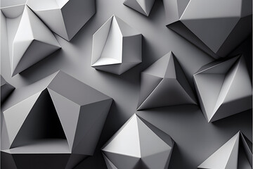 Grey geometrical shapes background made with Generative AI