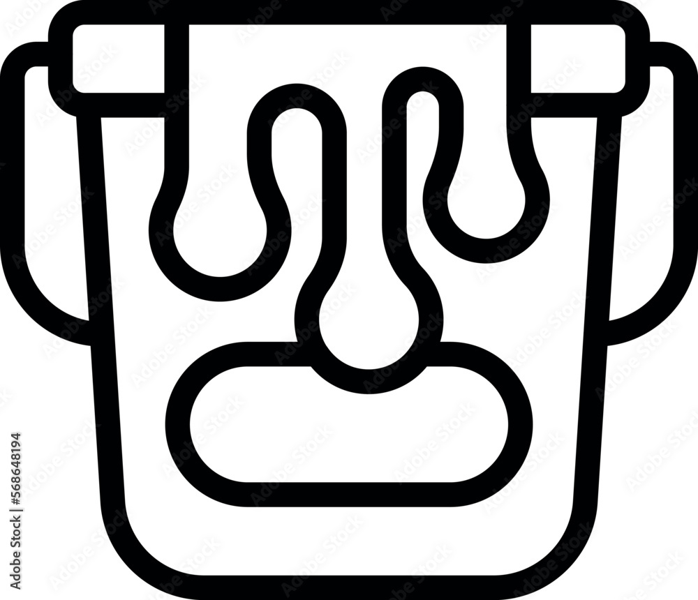 Poster paint bucket icon outline vector. plotter machine. offset computer