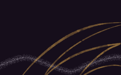 黒背景のラメライン背景黄色