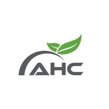 AHC letter nature logo design on white background. AHC creative initials letter leaf logo concept. AHC letter design.