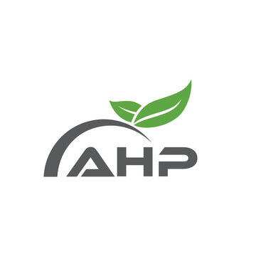 AHP letter nature logo design on white background. AHP creative initials letter leaf logo concept. AHP letter design.