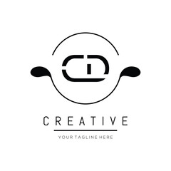 creative initial CD letter logo design with circle element. CD letter logo design vector illustration template