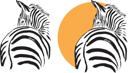 Zebra illustration in brush strokes