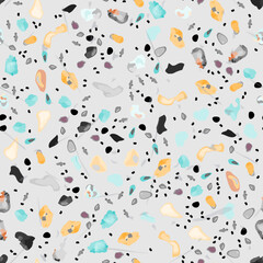 Terrazzo Texture Vector. Flooring Seamless Pattern