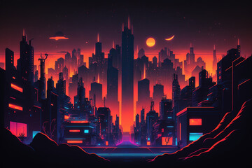Night city, Cyberpunk style illustration, Ai generated