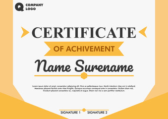 simple certificate template vector design 