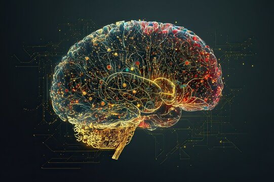 Exploring the Intersection of Brain Activity, Damage, Neural Networks, AI, and Idea Innovation. Photo AI