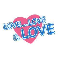 love love and love sticker