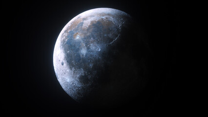 Moon surface with terminator line