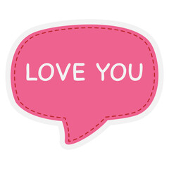 love you speech bubble sticker