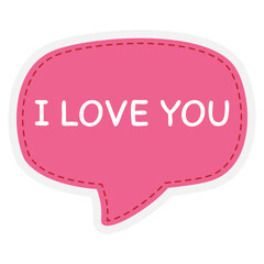 I love you speech bubble sticker