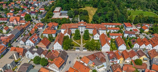 Naklejka premium Bad Wurzach in Oberschwaben aus der Luft