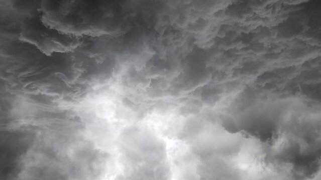 thunderstorm and cumulonimbus clouds in the dark sky
