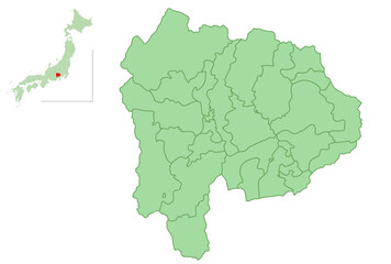 山梨　地図　市町村　アイコン
