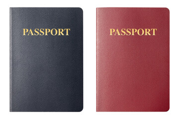 赤と青のパスポートの背景テクスチャー