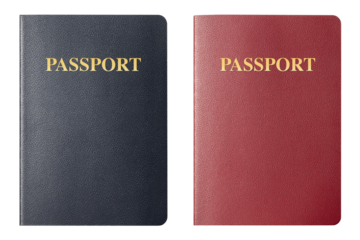 赤と青のパスポートの背景テクスチャー