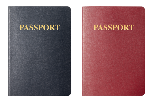 赤と青のパスポートの背景テクスチャー