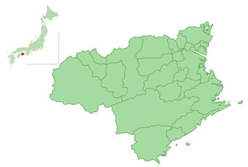 Obraz premium 徳島 地図 市町村 アイコン