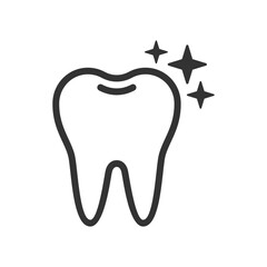 Shiny healthy tooth, cute vector icon illustration