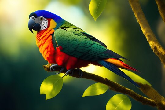 a parrot on a branch of a tree