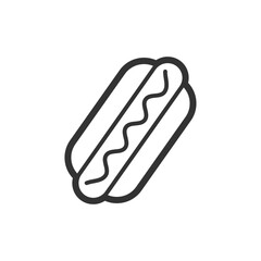 Hot dog contour fast food vector icon