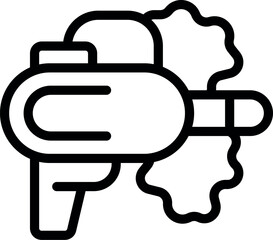 Paintball spot gun icon outline vector. Ball paint. Game mask