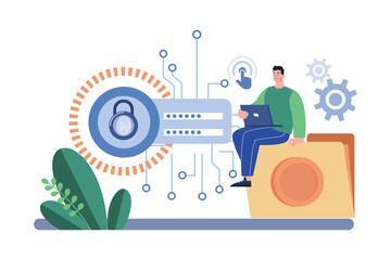 Digital Security Access Illustration concept on white background