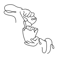 Street food line art is a style of drawing art depicting street food with smooth and clear lines. Street food line art can also be used as wall hangings or prints to give a room an artistic touch.