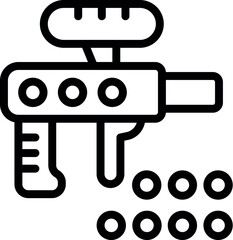 Paintball gun icon outline vector. Ball mask. Target sport