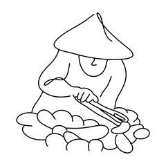 Street food line art is a style of drawing art depicting street food with smooth and clear lines. Street food line art can also be used as wall hangings or prints to give a room an artistic touch.