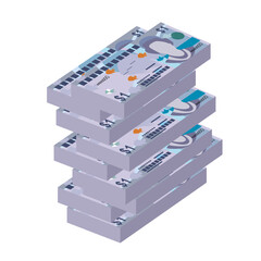 Cayman Islands Dollar Vector Illustration. Cayman Islands (UK) money set bundle banknotes. Paper money 1 KYD. Flat style. Isolated on white background. Simple minimal design.